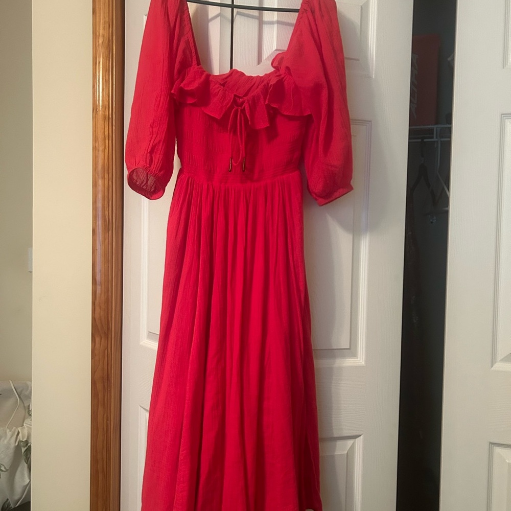 Free People Women’s Mini Ruffle Dress with bead detail Size S